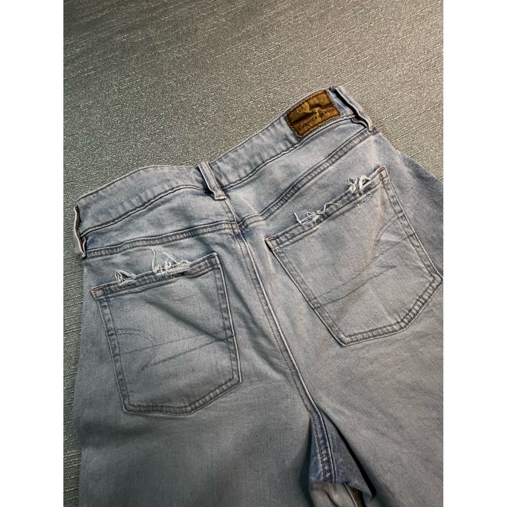 American Eagle Strigid Light Wash Distressed Wide Leg Jeans Women Size 27 - Picture 10 of 11